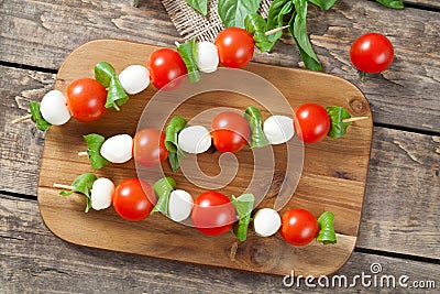 Italian traditional homemade skewers with Stock Photo