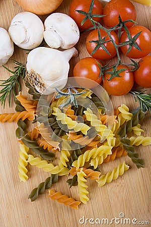 Italian tricolore pasta Stock Photo
