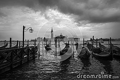The Italian Venice. Black and white. Editorial Stock Photo
