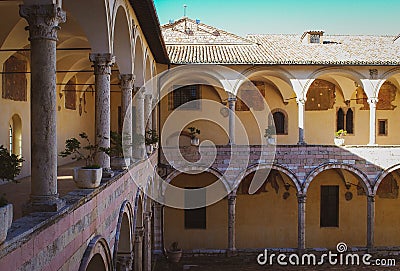 Italian villa courtyard Stock Photo