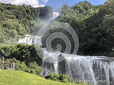 Italian Waterfalls in Umbria region Marmore falls Stock Photo