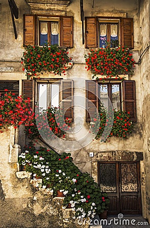 Italian windows Editorial Stock Photo