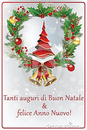 Italian winter holiday greeting card Stock Photo