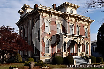 Italianate Style House (Generative AI) Stock Photo