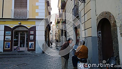 Italians gesticulate in Sorrento Editorial Stock Photo