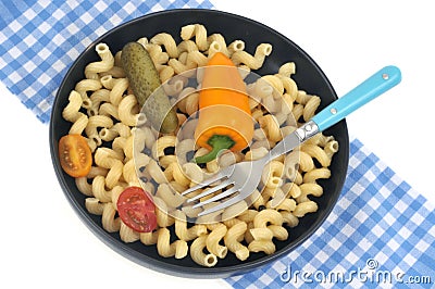 Italiean lunch served in a plate with a fork Stock Photo