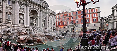 Italy, Rome, Trevi Fountain, evening Editorial Stock Photo