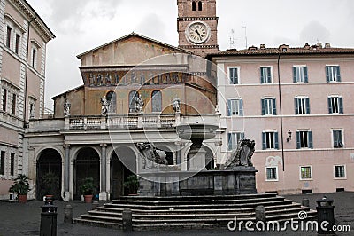 Italy is also a small square with a fountain Editorial Stock Photo