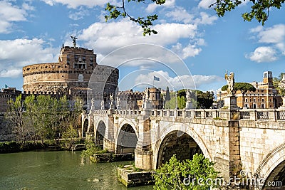 Italy - April 24, 2023: Italy, Lazio, Rome. Castel Sant'Angelo or castle of Holy Angel Editorial Stock Photo