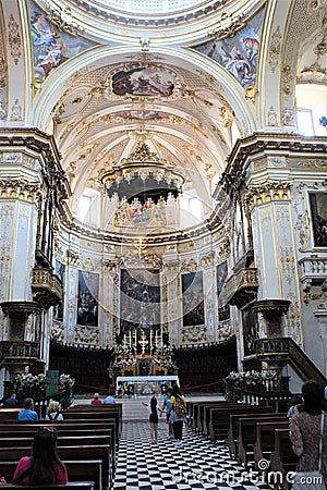 Italy, Bergamo - Interior of the Basilica of Santa Maria Maggiore Editorial Stock Photo