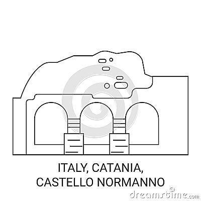 Italy, Catania, Castello Normanno travel landmark vector illustration Vector Illustration