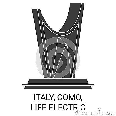 Italy, Como, Life Electric travel landmark vector illustration Vector Illustration