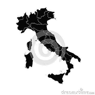 Italy country map vector with regional areas Vector Illustration