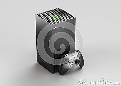 ITALY - 27 DECEMBER, 2020: new video game consoles: Black Xbox Series X Editorial Stock Photo