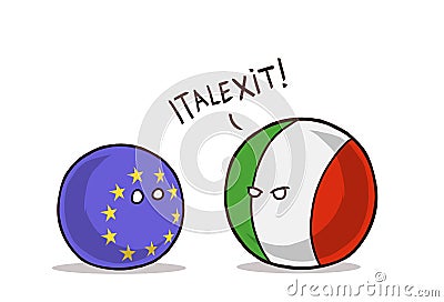 Italy exit Euro countryballs Stock Photo