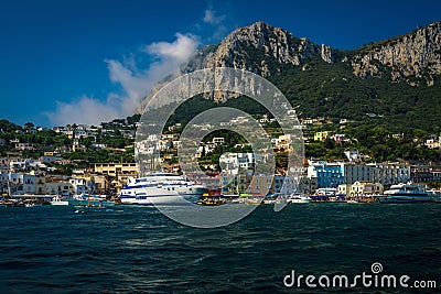 Italy - Ferry Going Back to Mainland - Capri Stock Photo