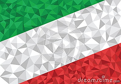 Abstract of gradient green background design,Italy flag geometric concept design, abstract of triangle shape design for Italy nati Stock Photo