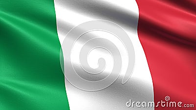Italy flag, with waving fabric texture Stock Photo