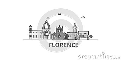 Italy, Florence City city skyline isolated vector illustration, icons Vector Illustration
