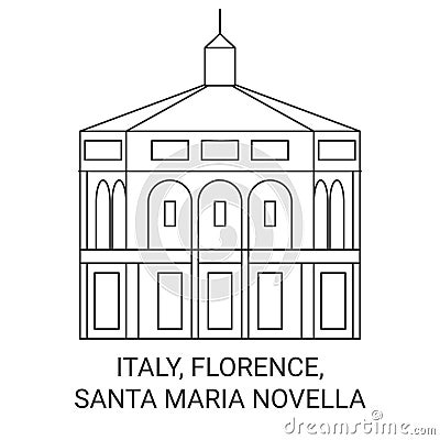 Italy, Florence, Santa Maria Novella travel landmark vector illustration Vector Illustration