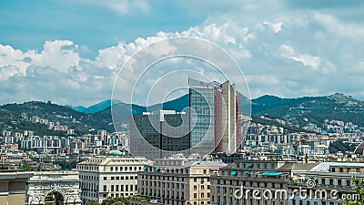 Italy Genoa view of the city from above Stock Photo