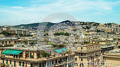 Italy Genoa view of the city from above Stock Photo