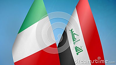 Italy and Iraq two flags Stock Photo