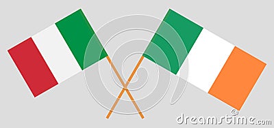 Italy and Ireland. The Italian and Irish flags. Official colors. Correct proportion. Vector Vector Illustration