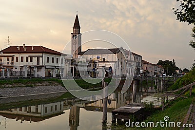 Italy, Italia, Adriatic Sea, sun, tourism, fish, pier, Sottomarina, blue sky, sammer, beach, Oriago, Venezia, canal, Stock Photo