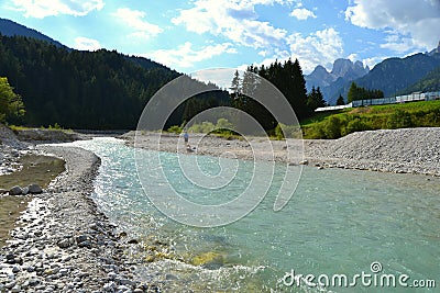 Auronzo di Cadore, High beautiful mountains, city in the mountains, Stock Photo