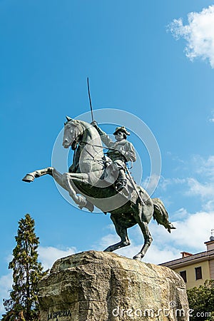 Italy, La Spezia, Monument of Giuseppe Garibaldi on the port promenade. Editorial Stock Photo