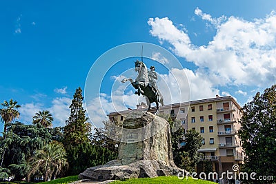 Italy, La Spezia, Monument of Giuseppe Garibaldi on the port promenade. Editorial Stock Photo