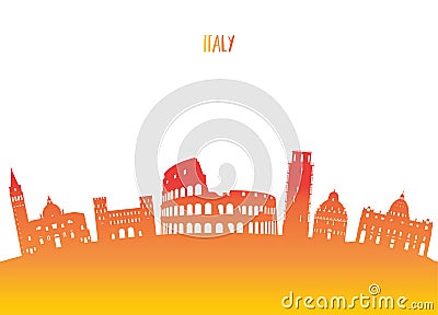 Italy Landmark Global Travel And Journey paper background. Vector Design Template.used for your advertisement, book, banner, temp Vector Illustration