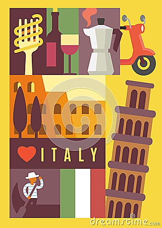 Italy landmark seamless Vector Illustration