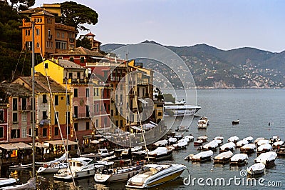 Italy. Liguria. The port of Portofino Editorial Stock Photo