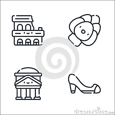 italy line icons. linear set. quality vector line set such as high heel, pantheon, artichoke Vector Illustration