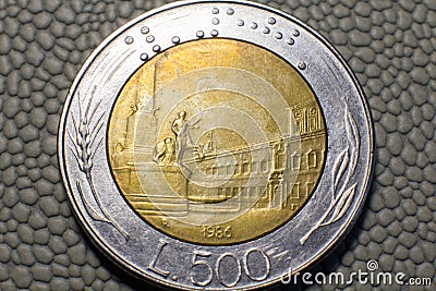 Italy 500 lire coin Stock Photo