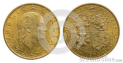 Italy 200 lire Stock Photo