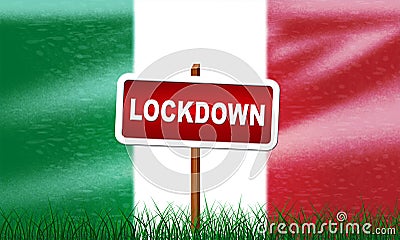 Italy lockdown stopping ncov epidemic or outbreak - 3d Illustration Stock Photo