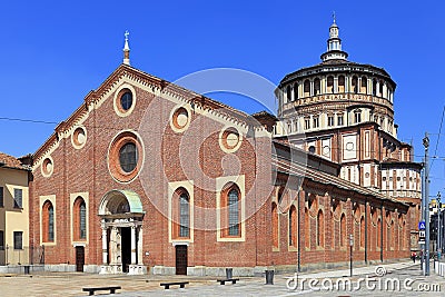 Italy - Lombardy - Milan - the Santa Maria delle Grazie church with the Last supper fresco by Leonardo da Vinci Editorial Stock Photo