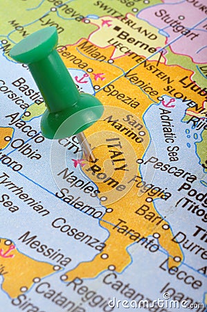 Italy in map Stock Photo