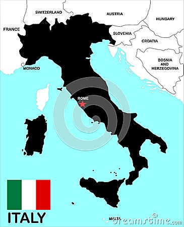 Italy Map Stock Photo