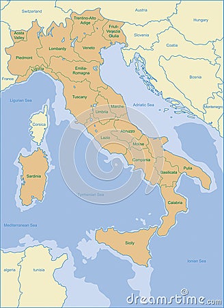 Italy map Vector Illustration