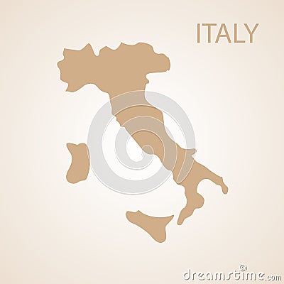 Italy map brown Vector Illustration