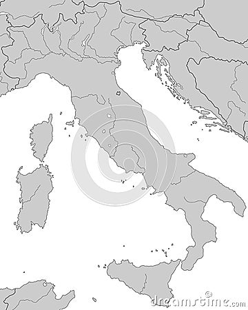 Italy - Map of Italy - High Detailed Stock Photo