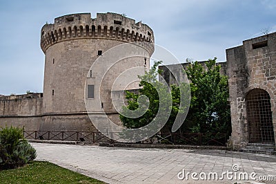 Italy. Matera. Tramontano Castle, 16th century AD The mighty circular building of the keep Editorial Stock Photo