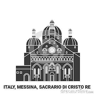 Italy, Messina, Sacrario Di Cristo Re travel landmark vector illustration Vector Illustration