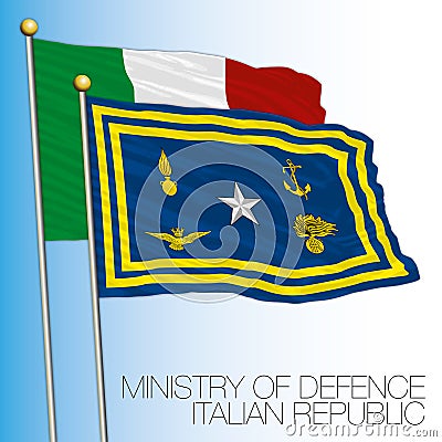 Italy, Ministry of Defence flag Vector Illustration