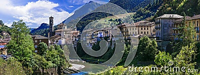 Italy most beautiful villages - San Giovanni Bianco Stock Photo