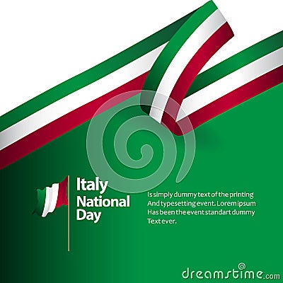 Italy National Day Vector Template Design Illustration Vector Illustration